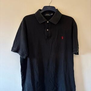 Old Navy Black Polo Shirt with Red Logo